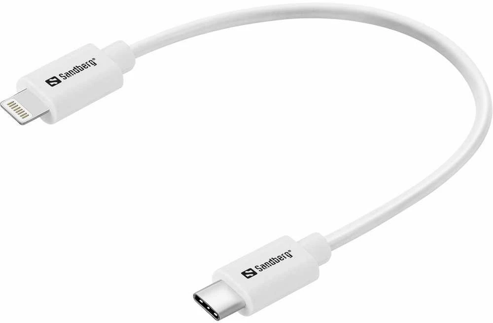 „Sandberg USB-C PD“ – „Lightning MFI“ 0,2 m