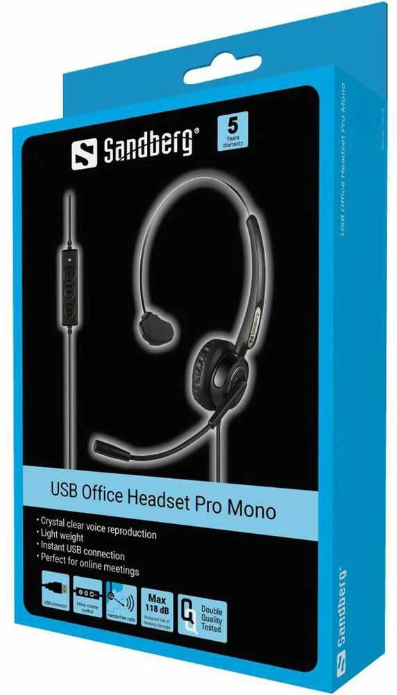 Office Sandberg USB biuro ausinės Pro Mono