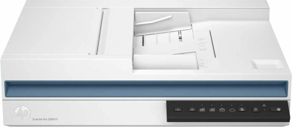 Skeneris Hewlett Packard (HP) „HP ScanJet Pro 2600 f1“ skaitytuvas – A4 spalvotas 300 dpi, plokščias nuskaitymas, automatinis dokumentų tiektuvas, automatinis dvipusis, OCR / nuskaitymas į tekstą, 25 ppm, 1500 puslapių per dieną
