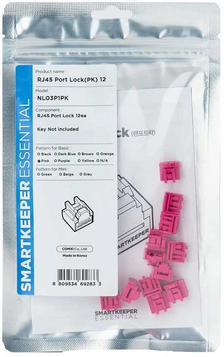 Šakotuvas Smart Keeper Smartkeeper SMARTKEEPER Basic RJ45 Port Lock 12 - 12x kištukas, rožinis