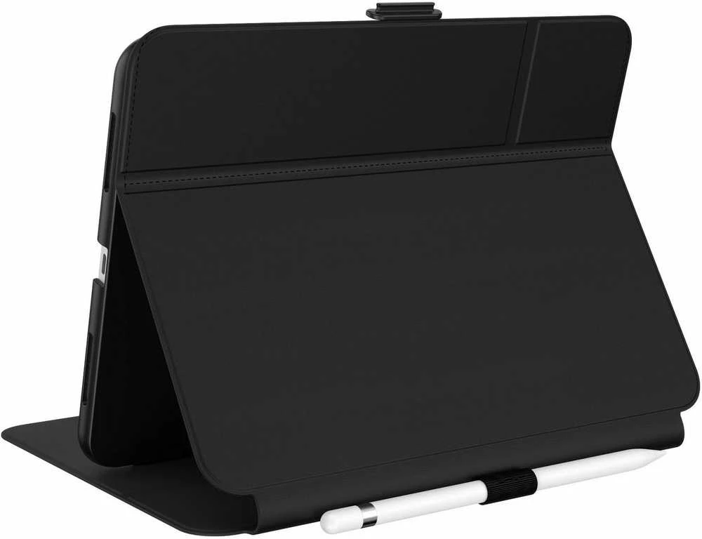 Speck „Balance Folio“, skirtas „iPad 11“ (2025) / 10,9“ (2022) planšetiniams kompiuteriams, su MICROBAN danga, magnetu ir juodu stovu.