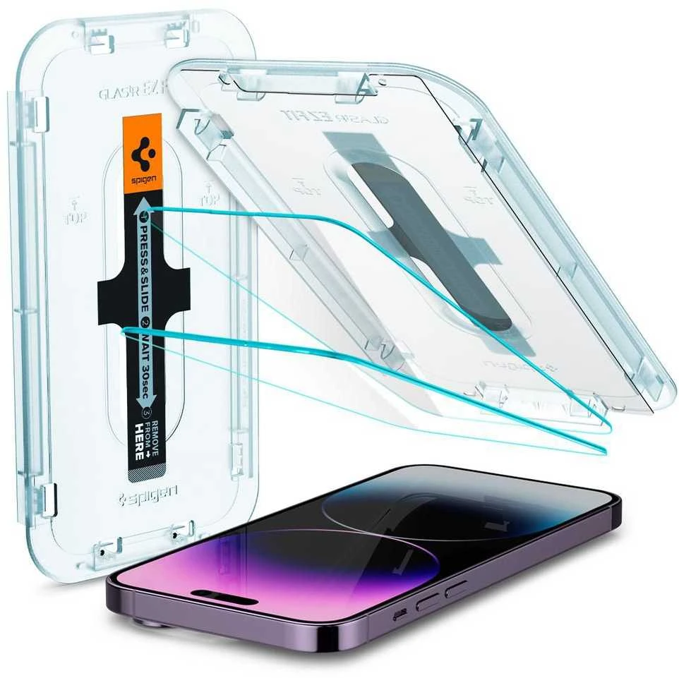 Apsauginis stiklas Apple iPhone 14 Pro Max with Spigen Glas.tR EZ FIT applicator (2 pcs.)