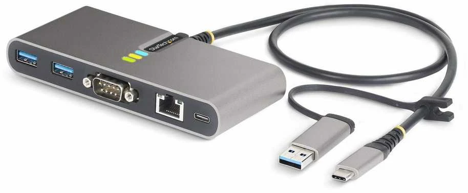 „StarTech“ USB-C/USB-A HUB – GBE – RS232/A HUB GB ETHERNETO RS232 SERIJA