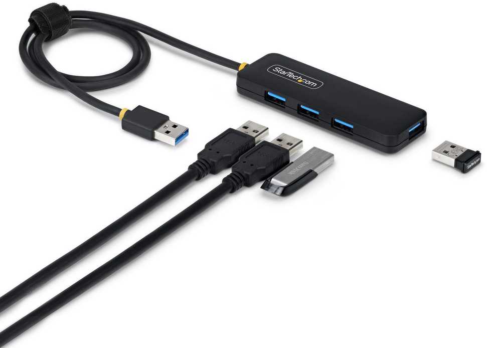 HUB USB StarTech 4-Port USB-A Hub USB 3.0 5Gbps Mini rozdzielacz USB zasilany su magistrali su kablem 61cm USB-A zu 4x USB-A Splitter