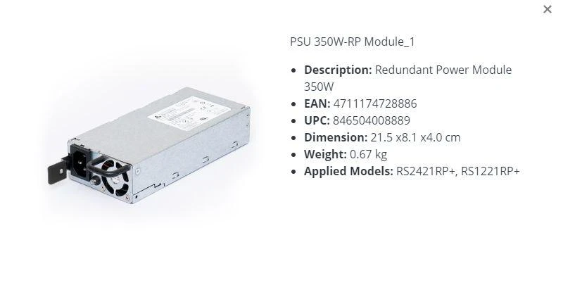 Synology PSU 350W-RP MODULE 1/.