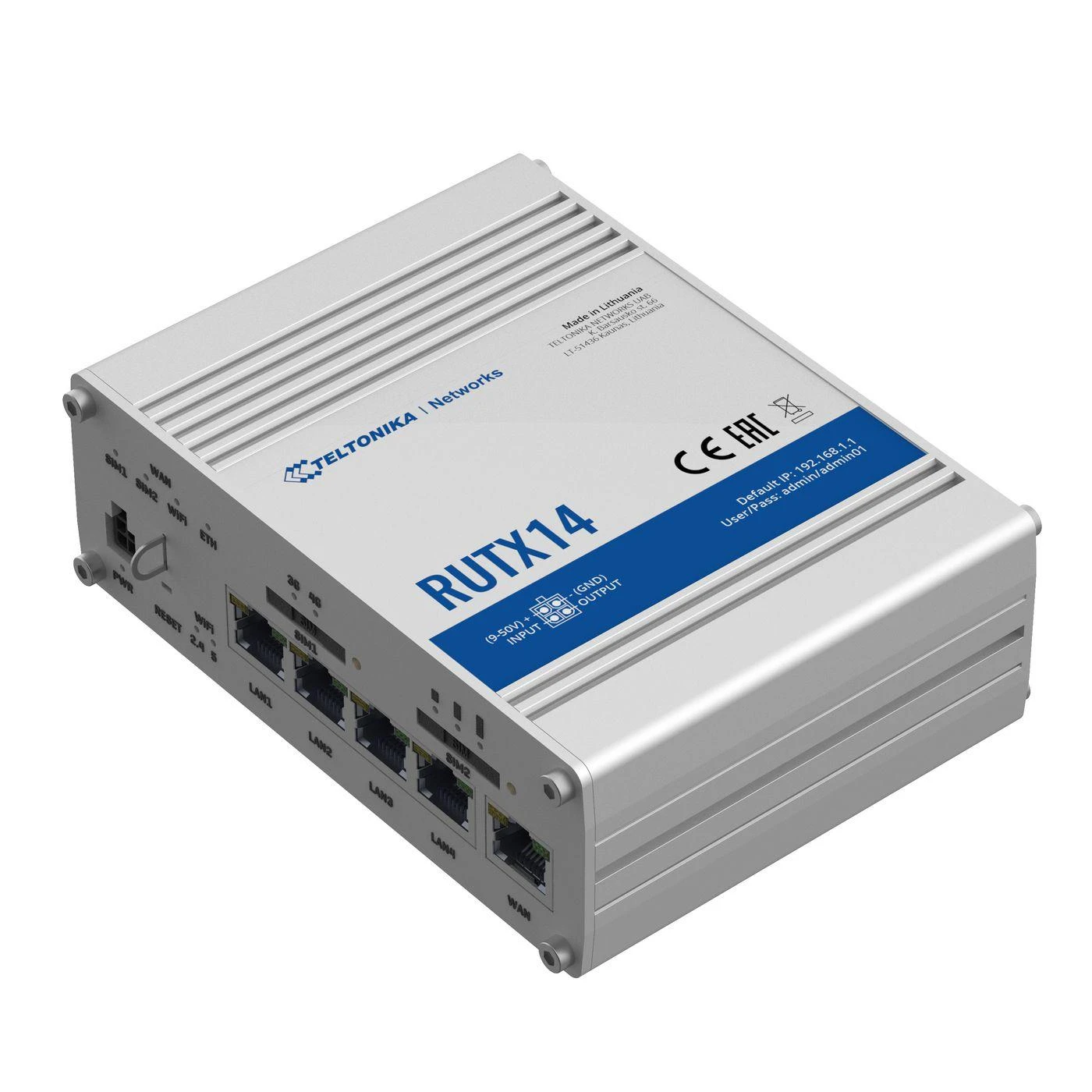 Šakotuvas TELTONIKA IOT ROUTER RUTX14 2XLTE(CAT12)+ETH+WIFI