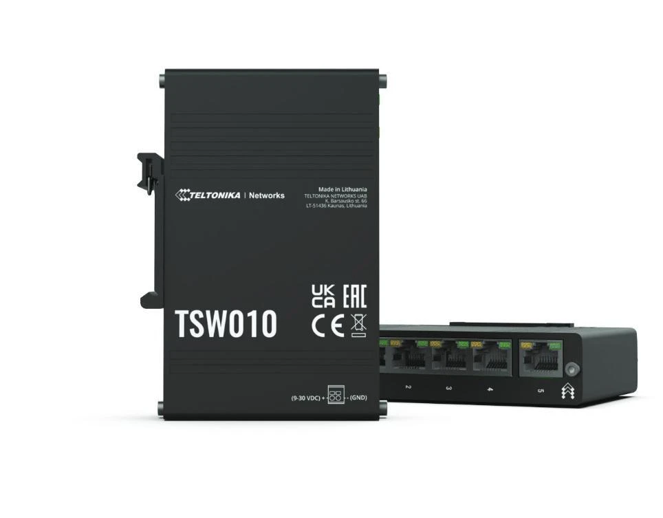 Šakotuvas Teltonika | Ethernet komutatorius | TSW010 | Nevaldomas | Tvirtinamas prie sienos | 10/100 Mbps (RJ-45) jungtys kiekis: 5