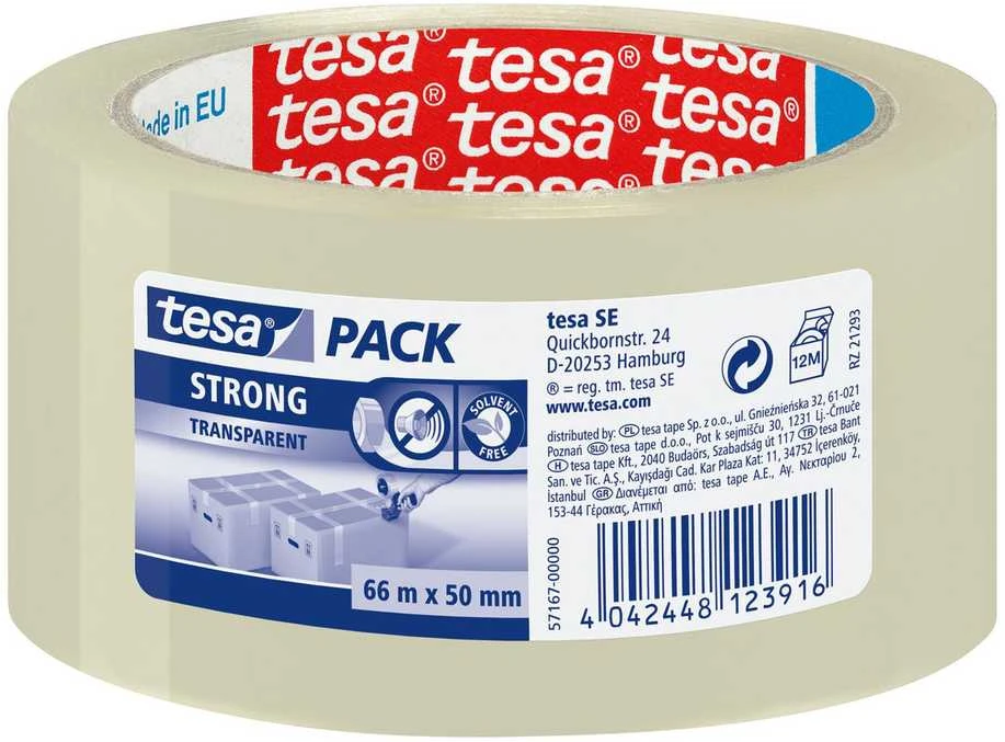 Pakavimo juosta Tesa Strong, 50mmx66m, skaidri 1115-015