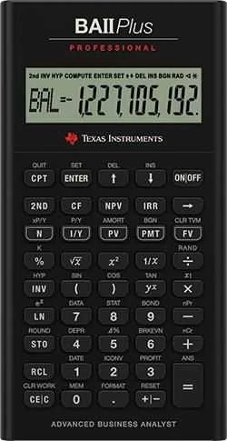 Texas Instruments BA II Plus Professional priekinis vaizdas