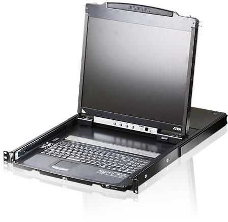 Konsolė KVM Aten Konsolė KVM ATEN CL5800N, wyświetlacz LCD 48 cm, VGA, PS/2-USB, port peryferyjny, układ CH