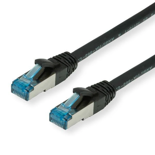 Value Vertė VERTĖ - Patch- Kabelis - RJ- 45 (M) iki RJ- 45 (M) - 5 m - SFTP, PiMF - CAT 6a - be halogenų, formos, be Haken, ant žemės - juodas (1965 99 21)