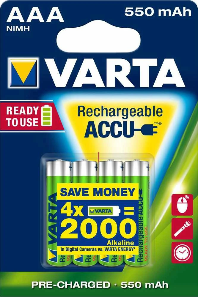 Pūtimo baterija R3 Ni-MH AAA 550mAh VARTA SOLAR