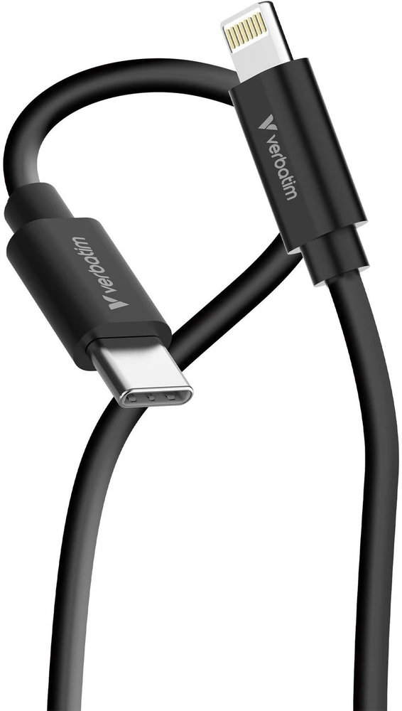 Verbatim Sync & Charge USB-C į Lightning essentials 27W kabelis juodos / baltos spalvos, 2 vnt. 32392