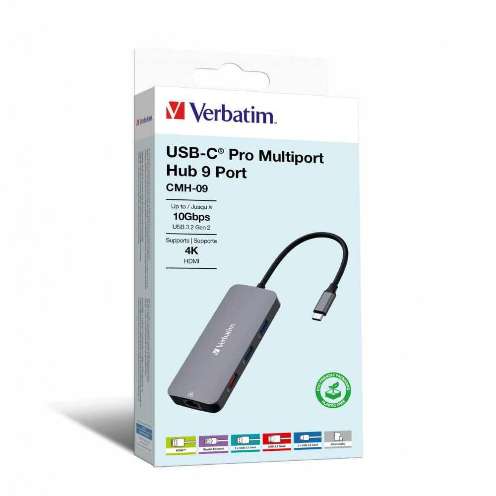 Verbatim CMH-09 USB-C 9 prievadų adapteris pakuotėje