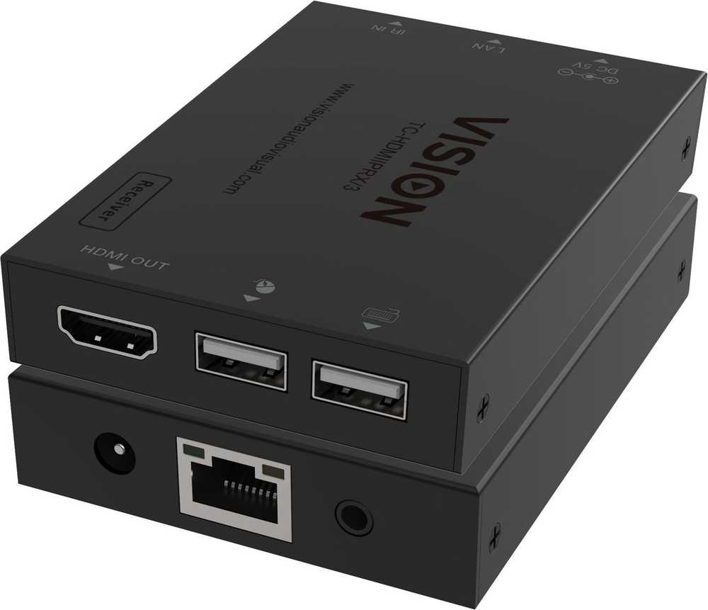 „AV Vision HDMI-IP imtuvo signalo perdavimo sistema – tik imtuvas. Siųstuvą reikia įsigyti atskirai. Perduoda HDMI 1:1 arba 1:n. Perduoda USB 1.1. Įjunk ir naudok. IR perdavimas. Jei yra tik vienas imtuvas, jį galite prijungti tiesiogiai prie...“