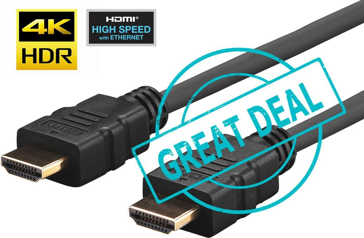 VivoLink HDMI laidas su 4K HDR logotipais