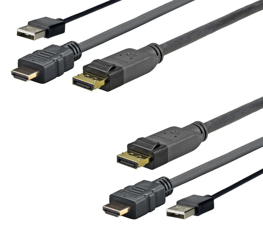 VivoLink DP į HDMI laidas su USB jungtimi