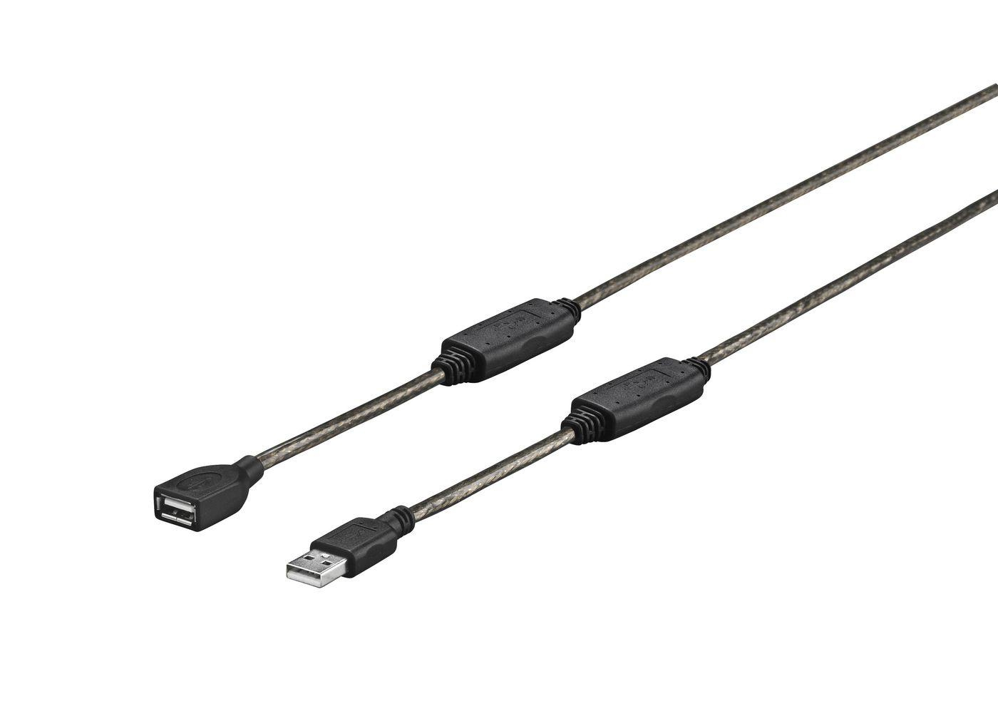 Kabelis USB VivoLink USB-A - USB-A 15 m Juodas (PROUSBAAF15)