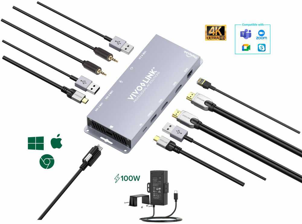 Stacja/replikator VivoLink VLUSBCHUB3 USB-C