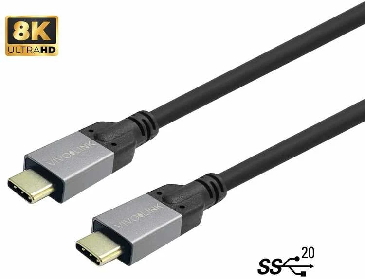 Kabelis USB VivoLink USB-C - USB-C 3 m Juodas (PROUSBCMM3)
