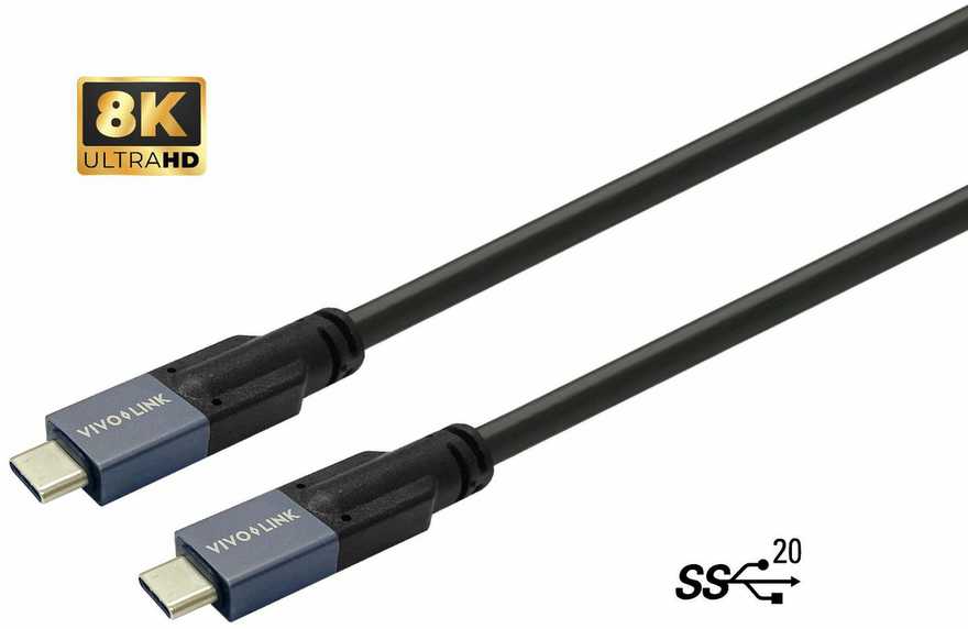 Kabelis USB VivoLink USB-C - USB-C 6 m Juodas (PROUSBCMM6)