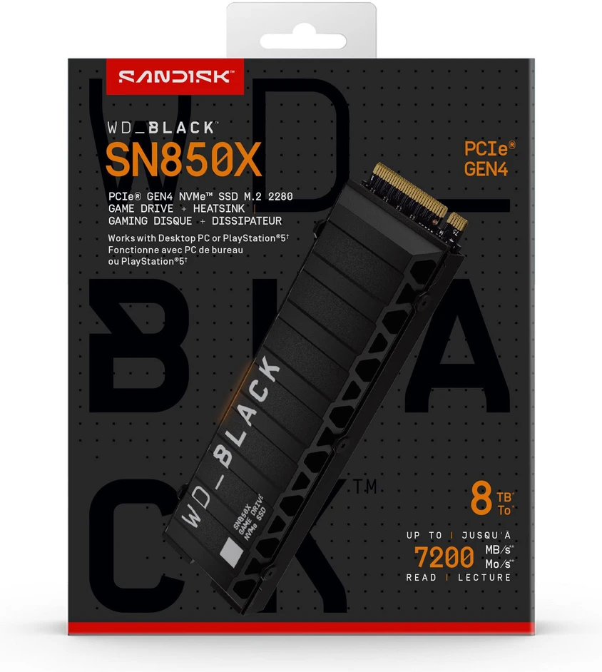 Sandisk SSD - Western Digital Juodas WDS800T2XHE 8 TB M.2 PCIe 4.0 NVMe