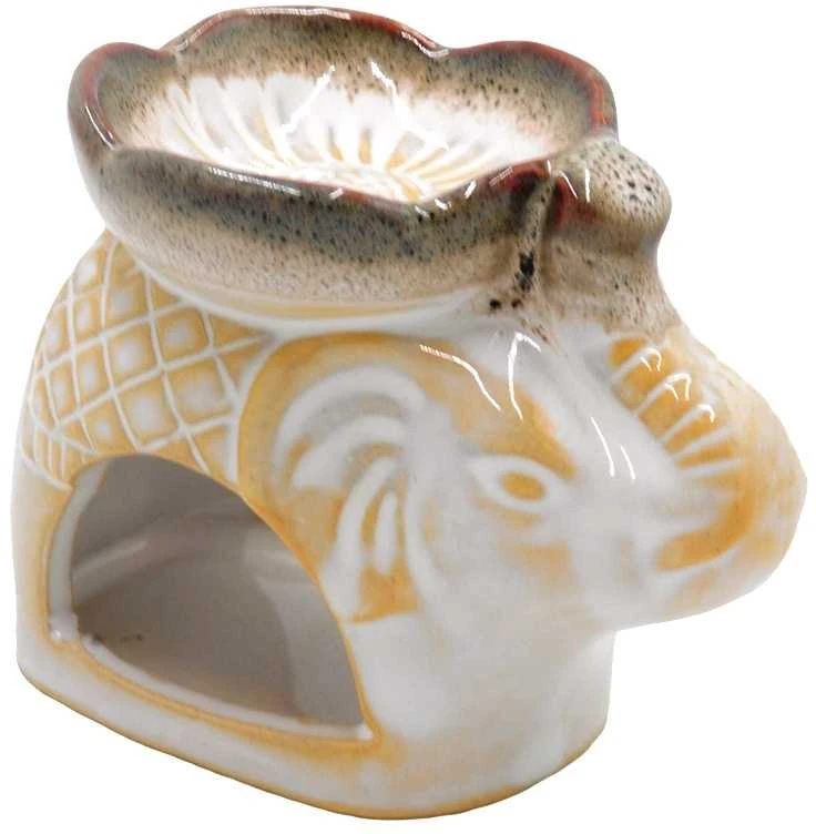 Aliejinė smilkalinė Drambliukas, 7x9x6 cm - Balta