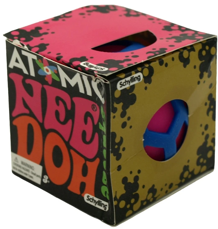 Antistresinis minkomas kamuoliukas „Atomic NeeDoh“, 6 cm - Geltona