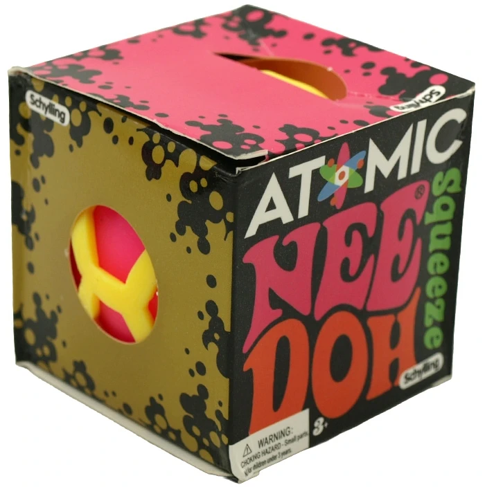 Antistresinis minkomas kamuoliukas „Atomic NeeDoh“, 6 cm - Geltona