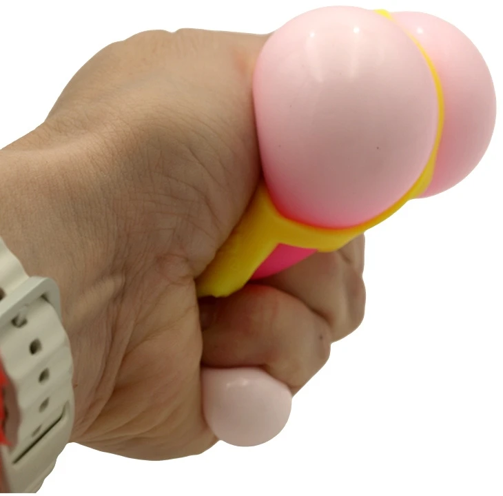 Antistresinis minkomas kamuoliukas „Atomic NeeDoh“, 6 cm - Geltona
