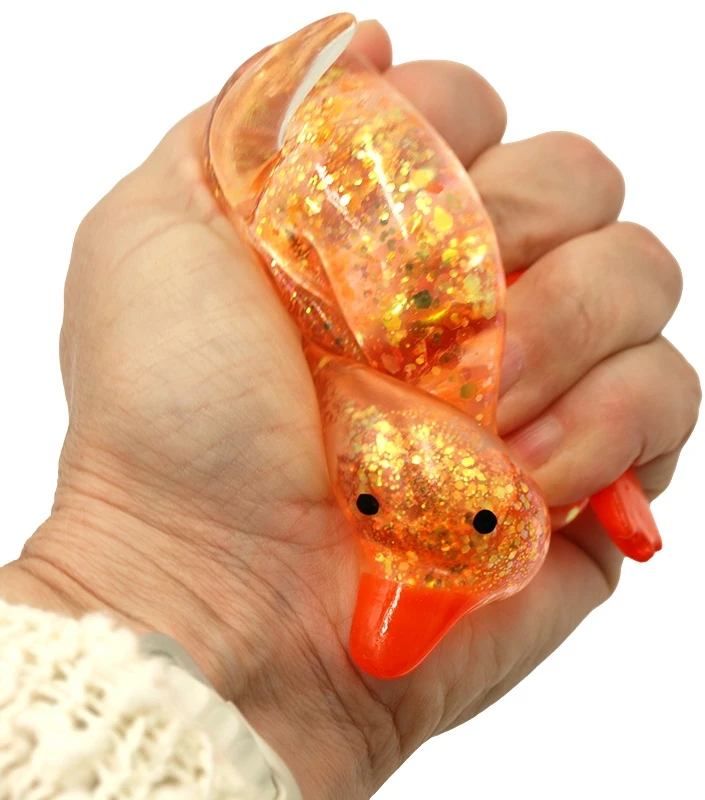 Antistresinis minkomas žaislas Antis, h 17x7 cm - Mėlyna