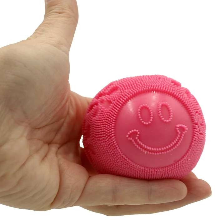 Antistresinis minkomas žaislas NeeDoh Fuzz Ball, 6 cm - Rožinė