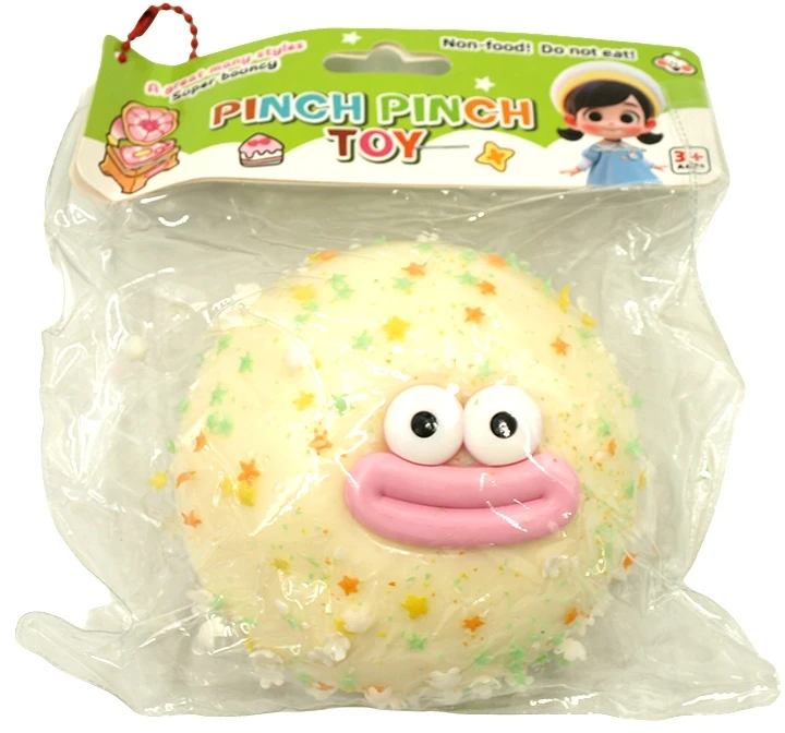 Antistresinis minkomas žaislas Šypsenėlė (Pinch Pinch Toy), 11 cm - Balta