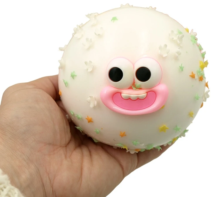 Antistresinis minkomas žaislas Šypsenėlė (Pinch Pinch Toy), 11 cm - Balta