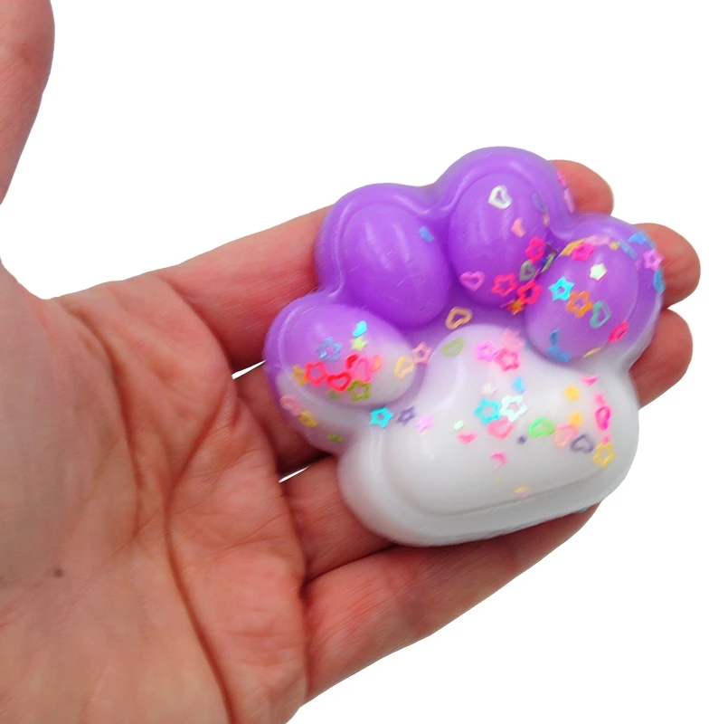 Antistresinis žaislas Katės letenėlė (Cat Paw), 6 cm - Violetinė