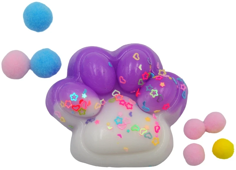 Antistresinis žaislas Katės letenėlė (Cat Paw), 6 cm - Violetinė