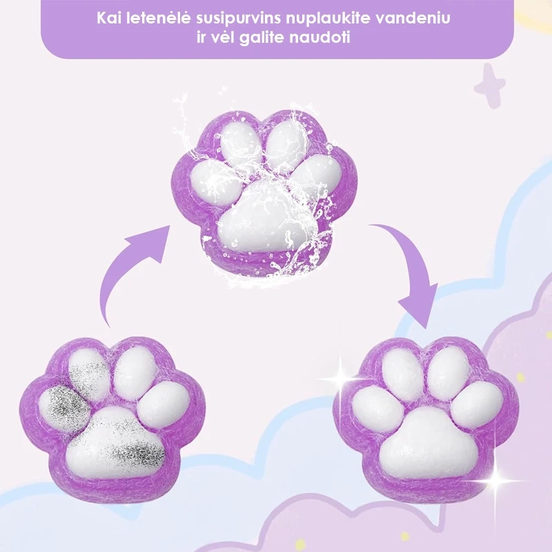 Antistresinis žaislas Katės letenėlė (Cat Paw), 6 cm - Violetinė
