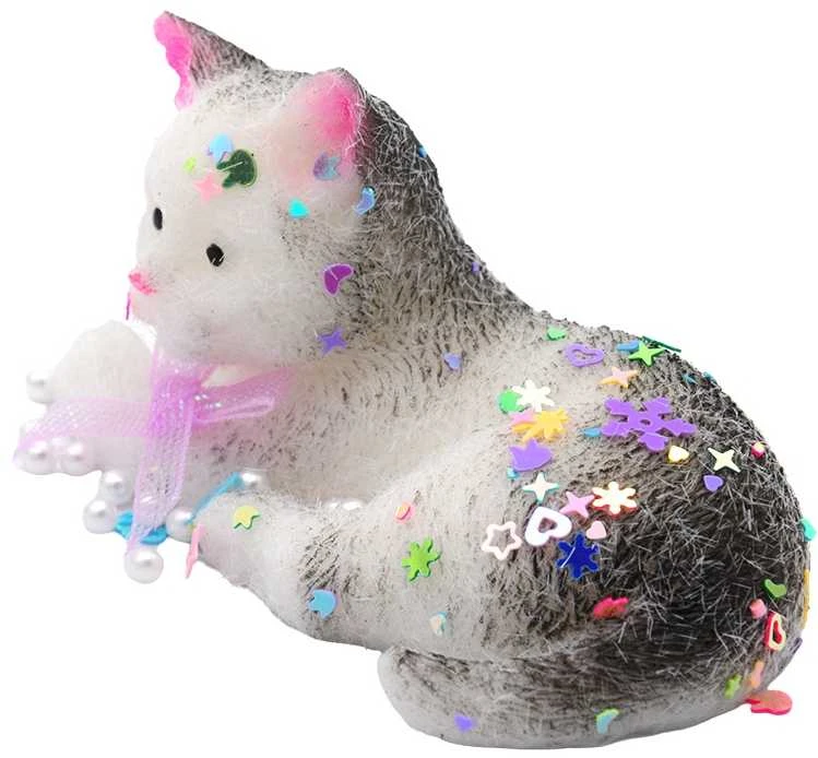 Antistresinis žaislas Katinėlis, 9 cm - Ruda