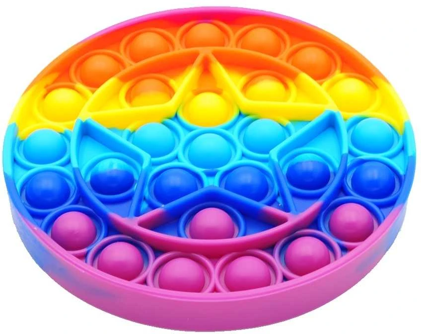 Antistresinis žaislas POP-IT spalvotas apskritimas su žvaigžde, Ø 12,3 cm
