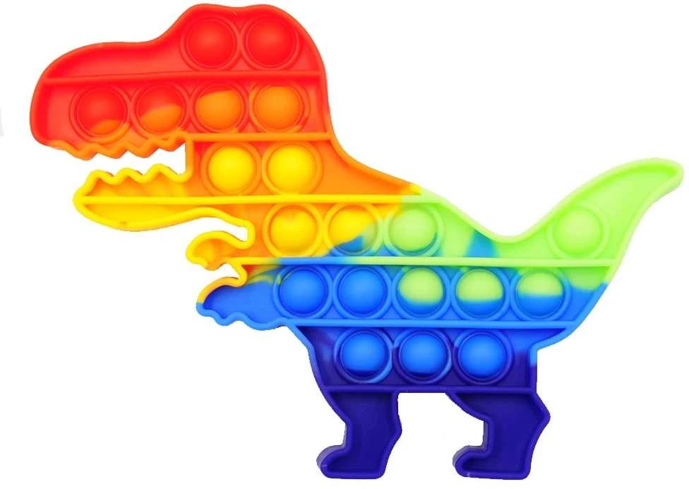 Antistresinis žaislas POP-IT spalvotas dinozauras