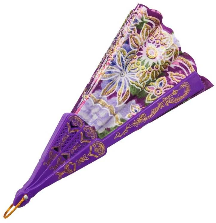 Atlasinė vėduoklė, 23 cm - Violetinė