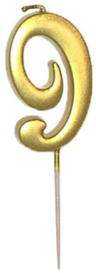 Auksinė žvakutė skaičius "9"