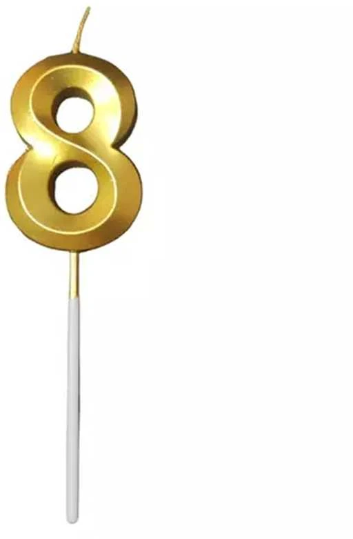 Auksinė žvakutė tortui, skaičius "8"