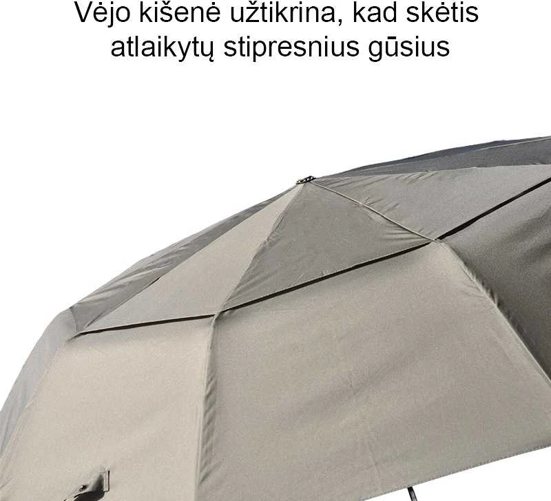 Automatinis skėtis su vėjo kišene - Pilka