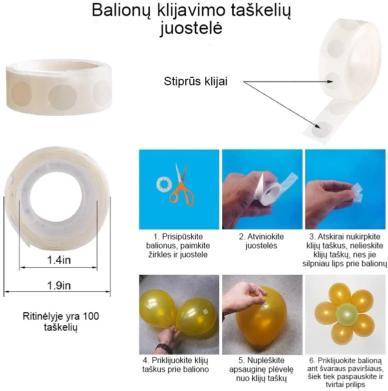 Balionų girlianda su vėliavėlėmis, 110 vnt.