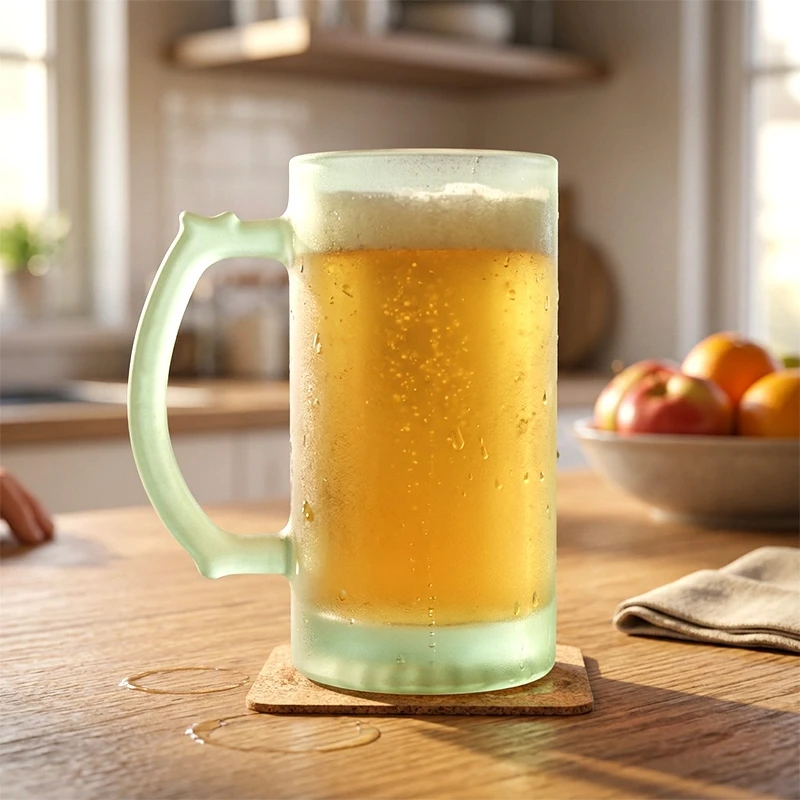 Baltas matinio stiklo bokalas, 500 ml