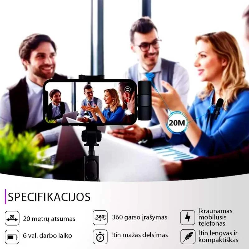 Belaidis C tipo „Android“ (prisegamas) mikrofonas