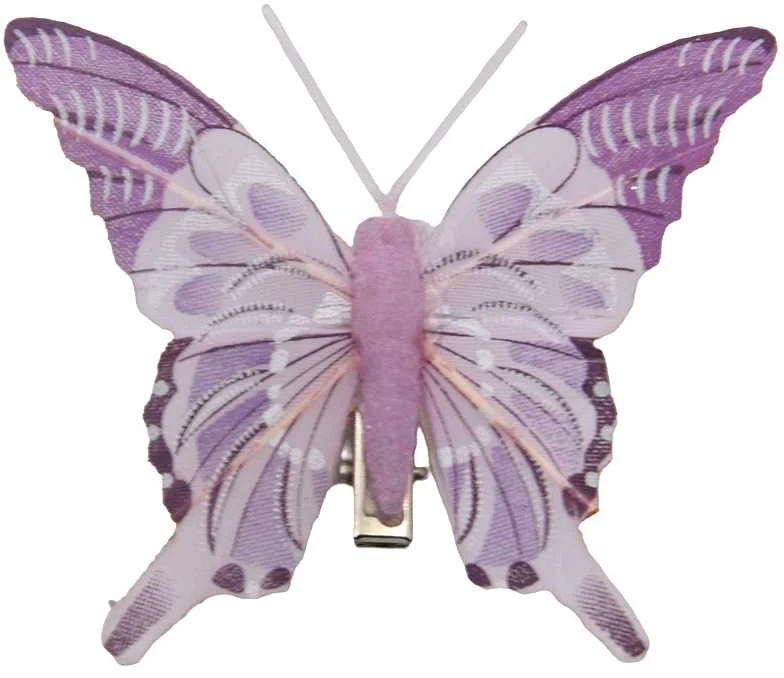 Dekoratyviniai prisegami drugeliai, 8x6 cm - Violetinė