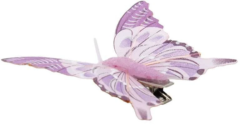 Dekoratyviniai prisegami drugeliai, 8x6 cm - Violetinė