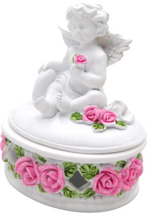 Dėžutė su angelu, 12 cm - Ovalas